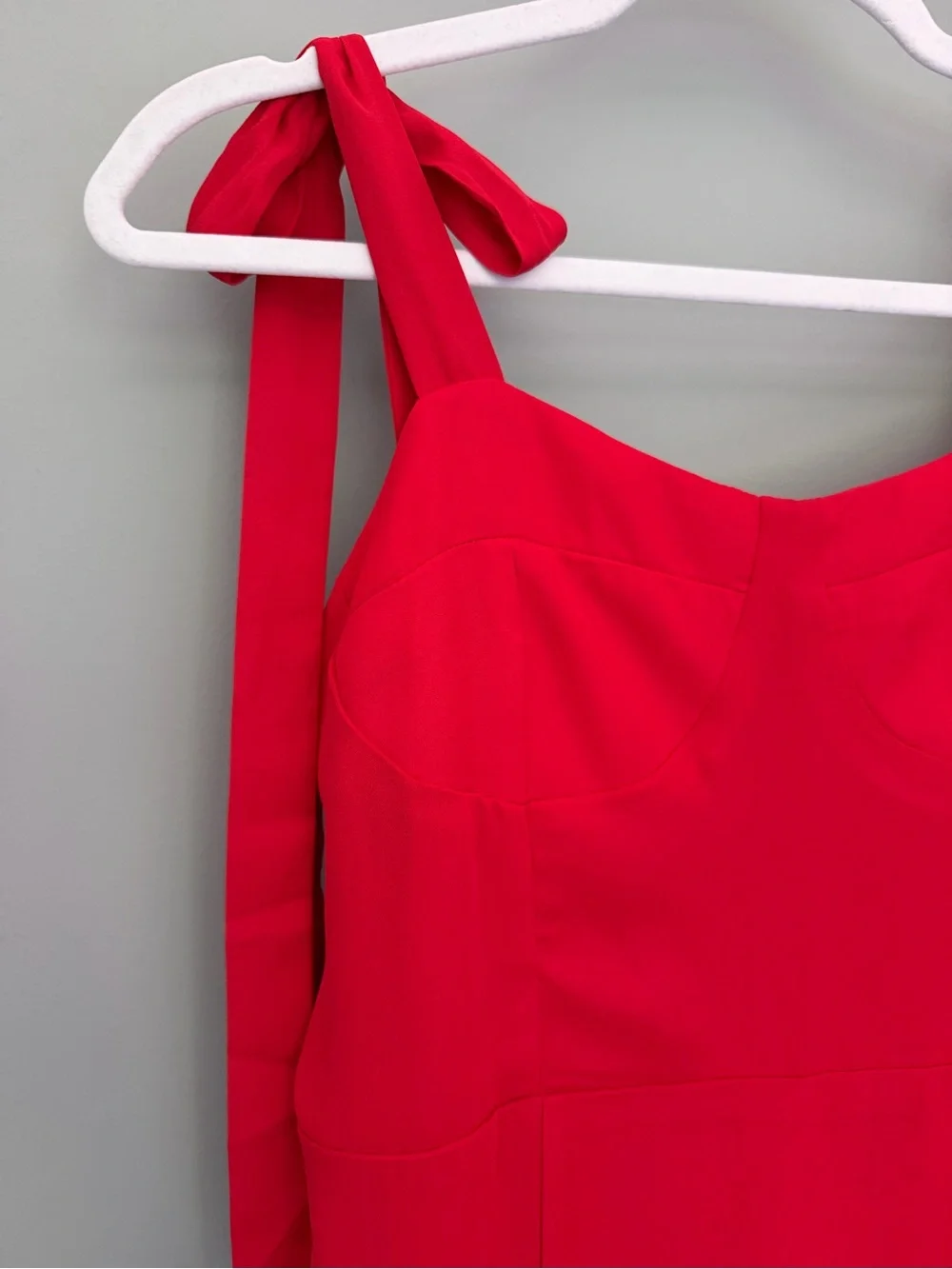 Rihoas Nordstrom Vibrant Red Tie-Shoulder Midi Dress - Picture 4 of 15